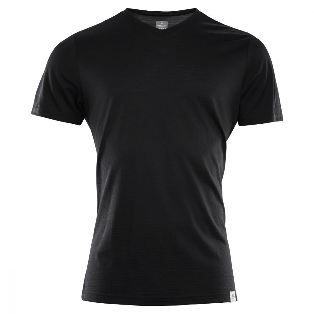 Aclima LightWool T-Shirt V-Neck Man - Jet Black - XLarge thumbnail