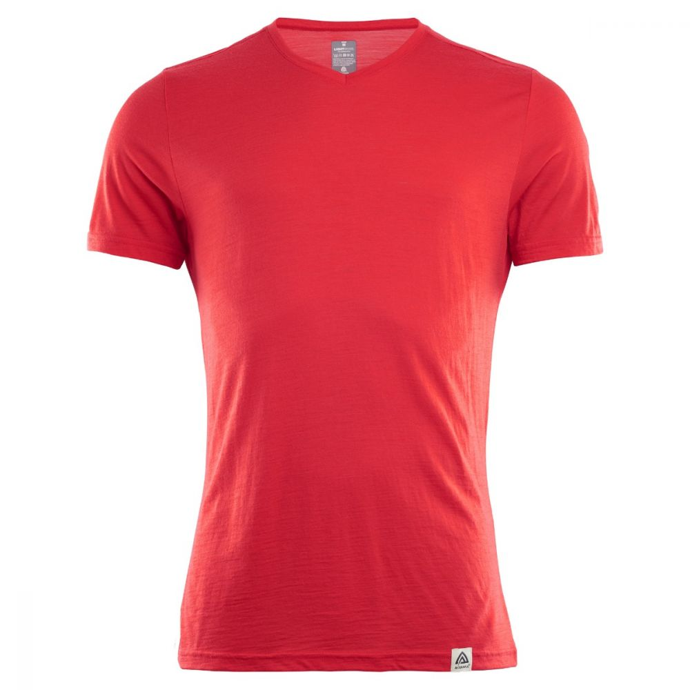 Aclima LightWool T-Shirt V-Neck Man - High Risk Red - 30 thumbnail