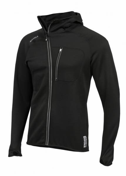 ACLIMA Woolshell Jacket With Hood Man Black - outdoorpro. dk - front