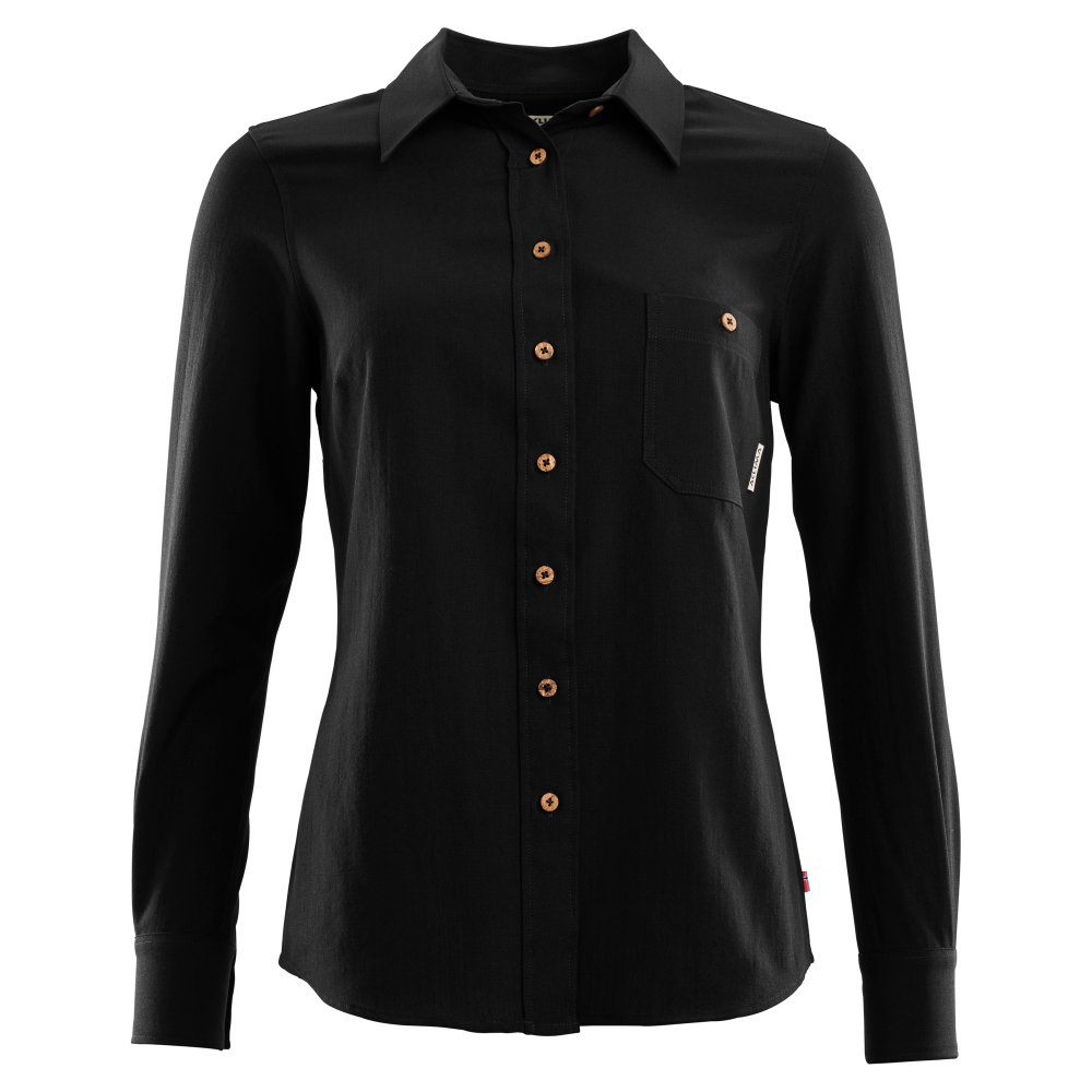 Aclima Leisurewool Woven Wool Shirt Woman Jet Black - XL thumbnail