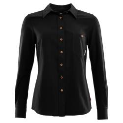 Aclima Leisurewool Woven Wool Shirt Woman Jet Black - Front