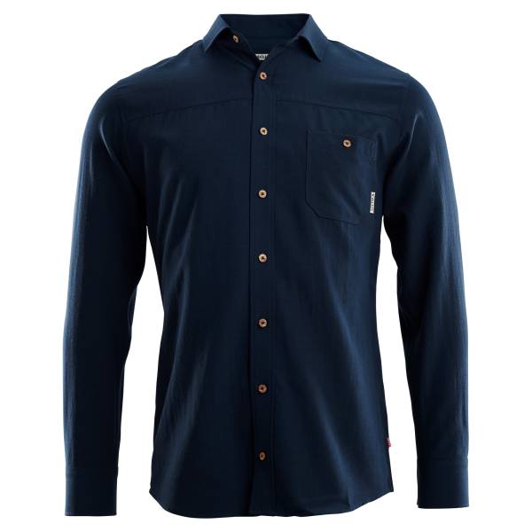 Aclima Leisurewool Woven Wool Shirt Man Navy Blazer - Front