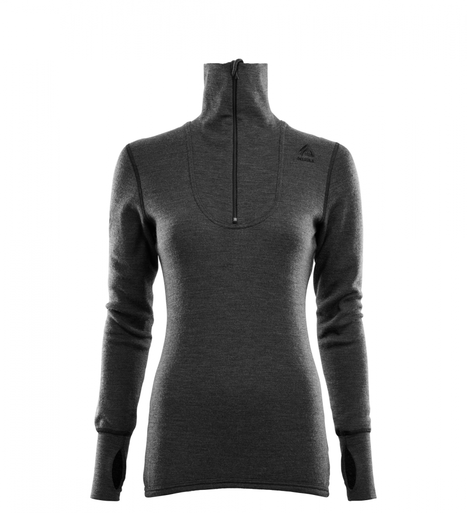 Aclima DoubleWool Polo Shirt Zip Woman - Marengo / Jet Black - XXS thumbnail