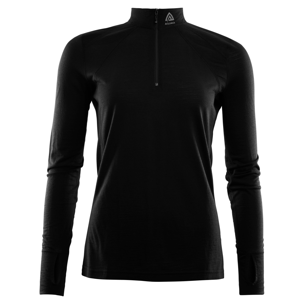 Aclima LightWool Zip Shirt Woman - Jet Black - XL thumbnail