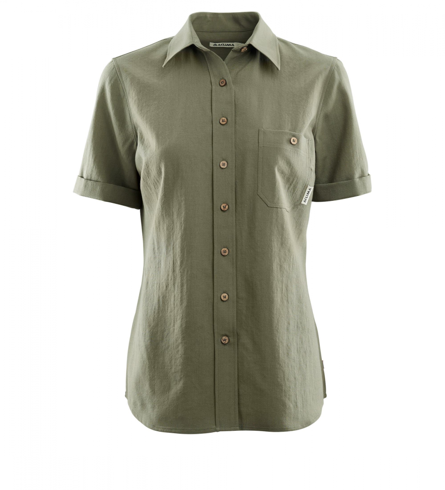 Aclima LeisureWool Woven Wool Short Sleeve Shirt Woman - Ranger Green - XL thumbnail