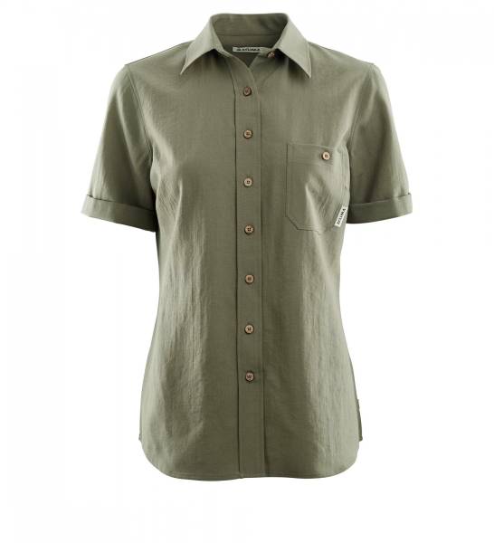 Aclima Leisurewool Woven Wool Short Sleeve Shirt Women - Ranger Green - outdoorpro.dk