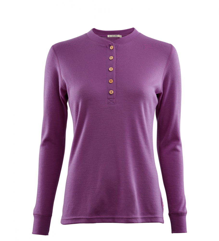 Aclima WarmWool Granddad Shirt Woman - Sunset Purple - XXS thumbnail