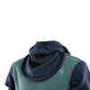 Aclima Warmwool Hood Sweater Junior - North Atlantic / Navy Blazer / Reef Waters - front neck - outdoorpro.dk