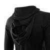 Aclima Warmwool Hoodsweater Women - Jet Black - hood back -  outdoorpro.dk