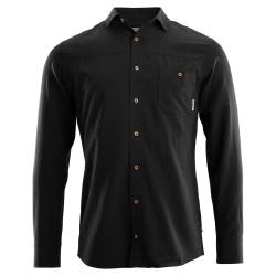 Aclima Leisurewool Woven Wool Shirt Mens - Jet Black - front -outdoorpro.dk