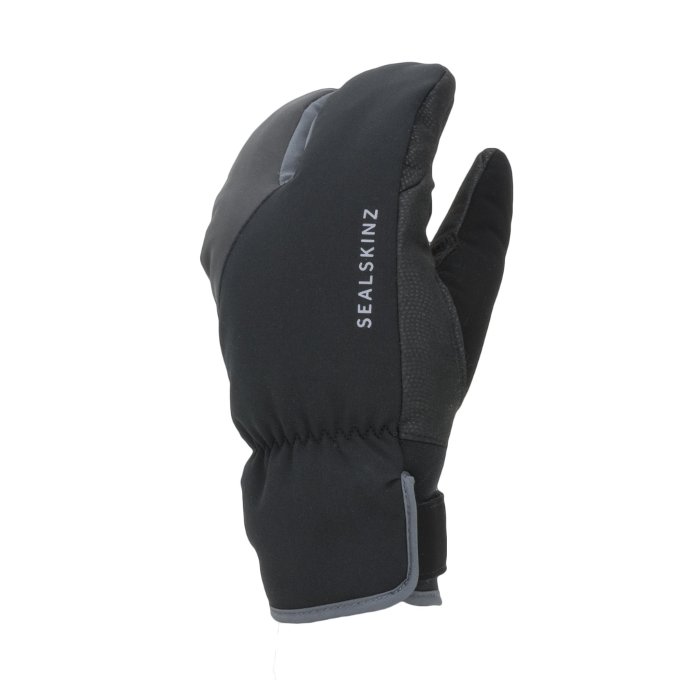 Sealskinz Waterproof Extreme Cold Weather Cycle Split Finger Glove - Black-Grey - X-Small - Size 5/6
