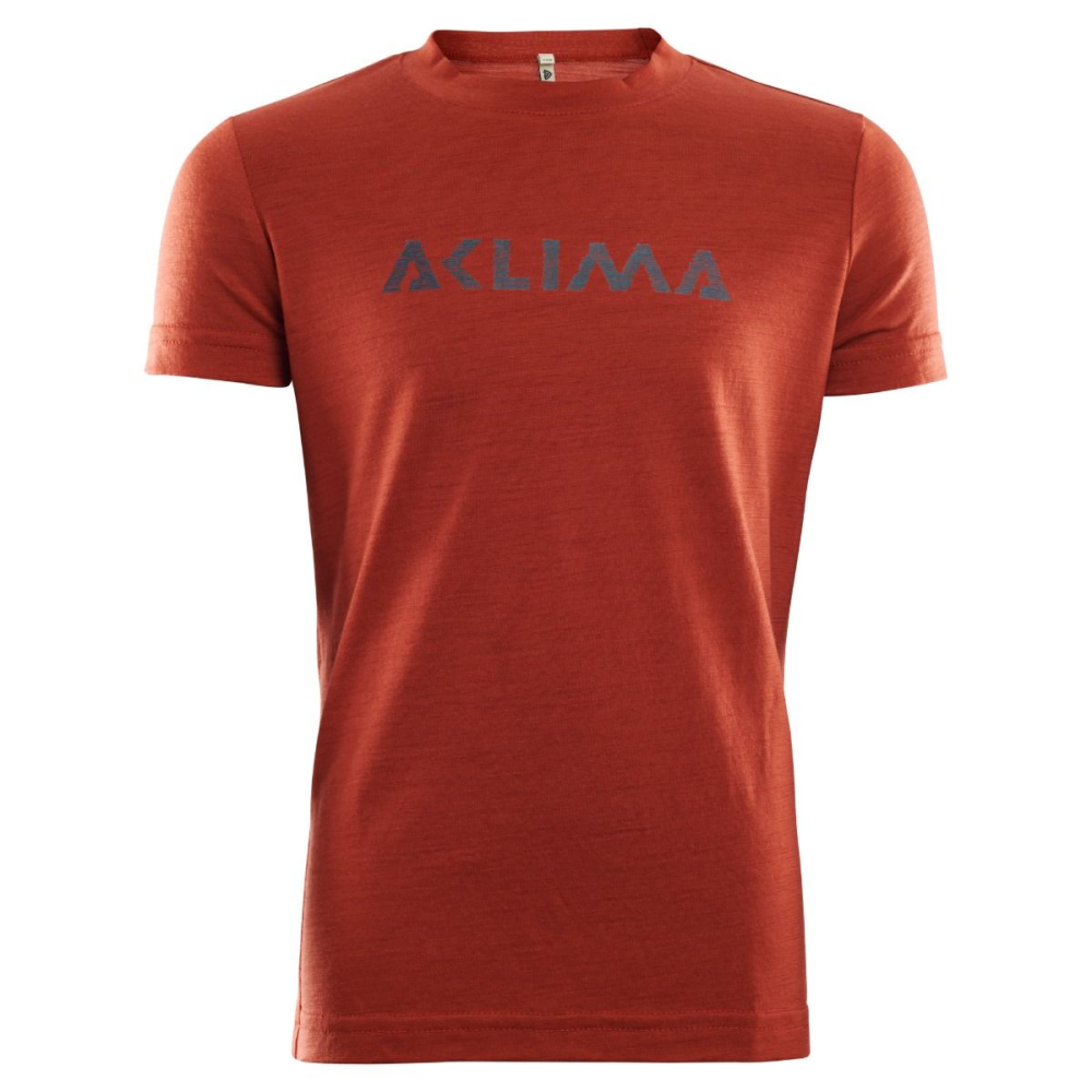 Aclima Lightwool T-Shirt Logo Junior - Red Ochre - 140 thumbnail