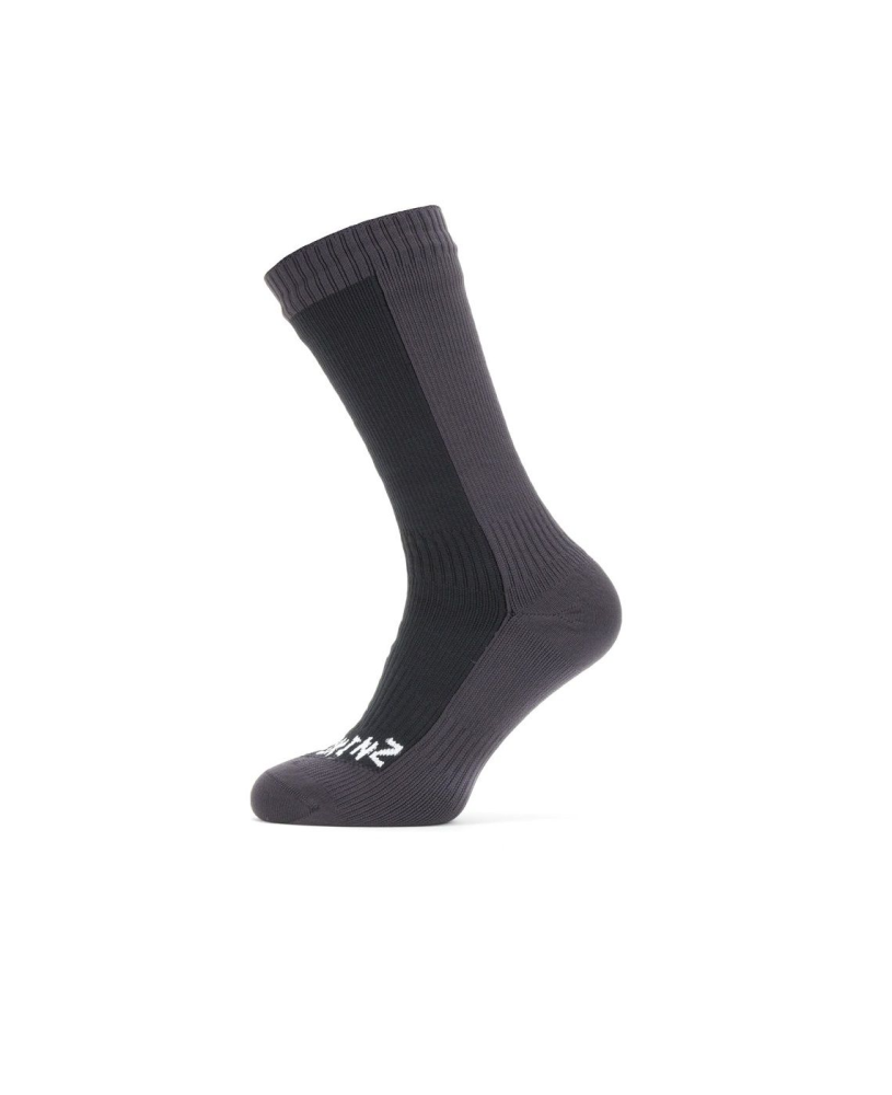 Sealskinz Waterproof cold weather mid sock black - grey - 35-38 = Small thumbnail