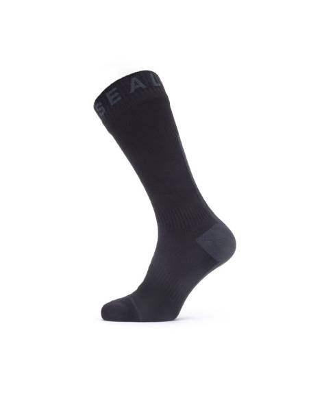 Seakskinz Waterproof all weather mid sock with hydrostop Black-Grey- outdoorpro.dk