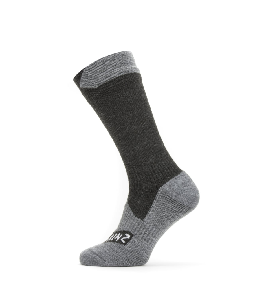 Sealskinz Waterproof all weather mid sock Black-Grey marl - 43-46 = Large thumbnail