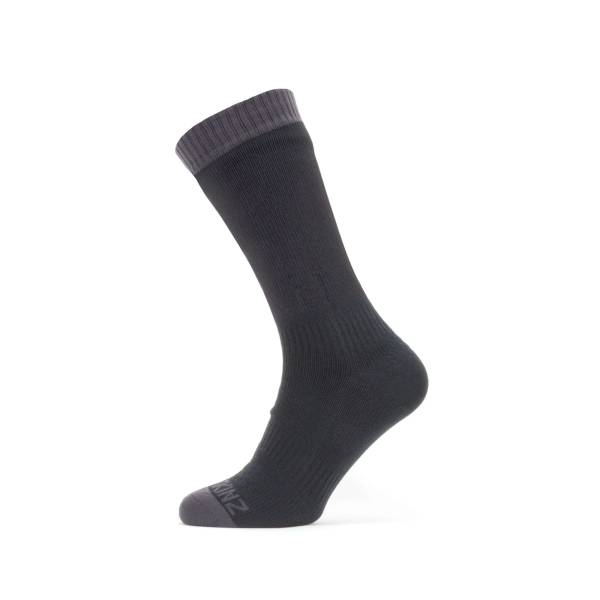 Seakskinz Waterproof warm weather mid length sock Black-Grey- outdoorpro.dk