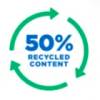 50% genbrugt materiale