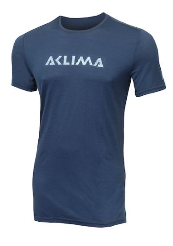 Aclima LightWool T-shirt Logo Man - Insignia Blue - Small thumbnail