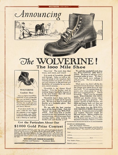 Gammel annonce om støvlen til en avis